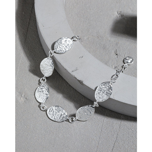 Bracelet Géométrie Feuilles Irrégulières en Argent Sterling 925