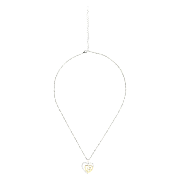 Collier pendentif cœur pavé mère et enfant - Glamnaz